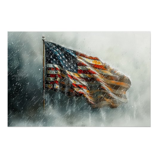 Poster drapeau américain (Devant)