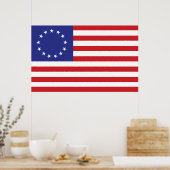 Poster Drapeau américain 13 étoiles (Cuisine)