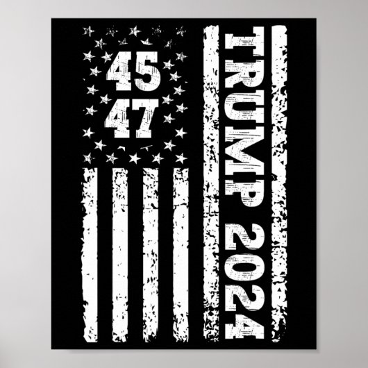 Poster Drapeau américain 2024 Trump 47 (Devant)