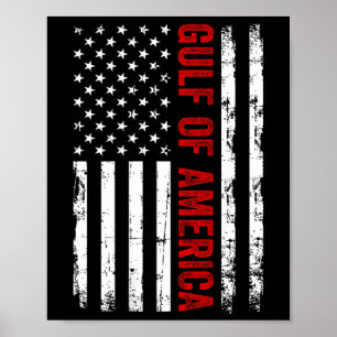Poster Drapeau Américain 2025 Du Golfe Des États-Unis Pat