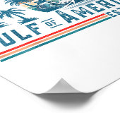 Poster Drapeau Américain 2025 Du Golfe Rétro D'Amérique E (Coin)