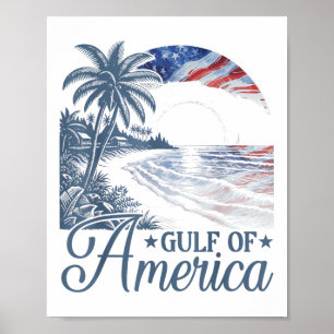 Poster Drapeau Américain 2025 Golfe Du Mexique