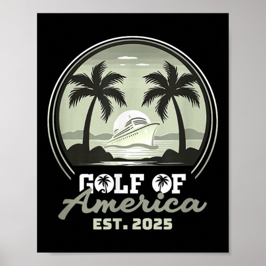 Poster Drapeau Américain 2025 Golfe Du Mexique (Devant)