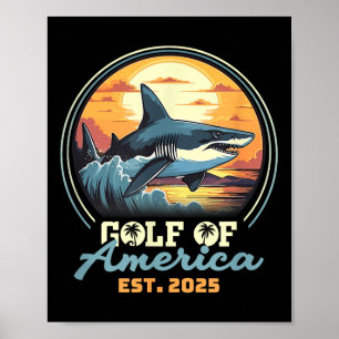 Poster Drapeau Américain 2025 Golfe Du Mexique