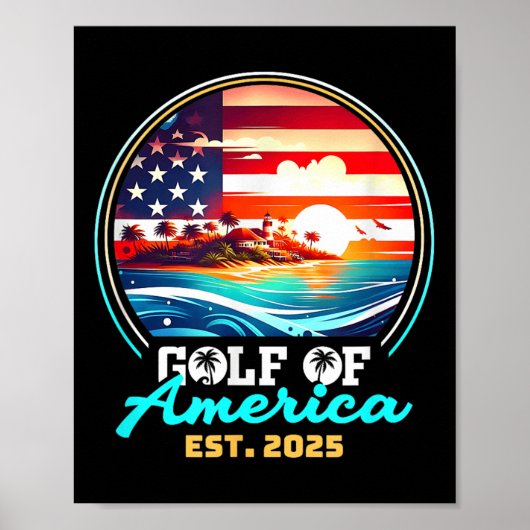 Poster Drapeau Américain 2025 Golfe M (Devant)