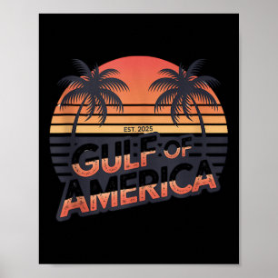 Poster Drapeau Américain 2025 Golfe Rétro Mexique
