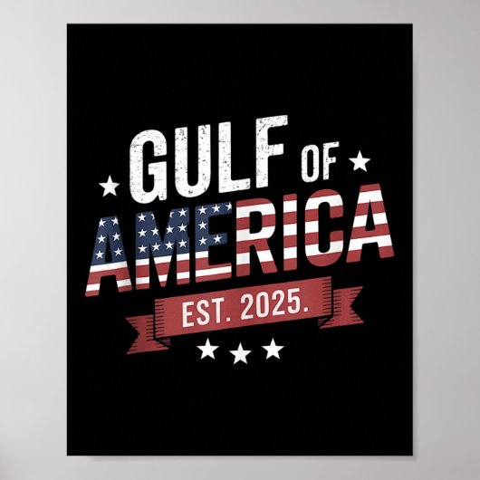 Poster Drapeau Américain 2025 Golfe Rétro Mexique (Devant)