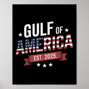 Poster Drapeau Américain 2025 Golfe Rétro Mexique