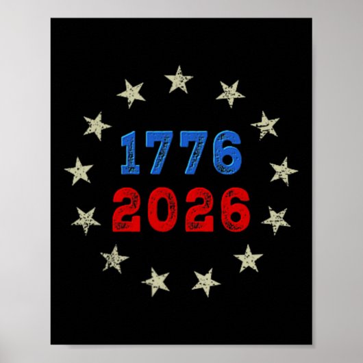 Poster Drapeau américain 250 ans (2 faces) avant et arriè (Devant)