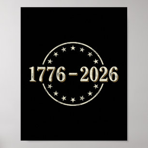 Poster drapeau américain 250 ans - avant et arrière 250 a