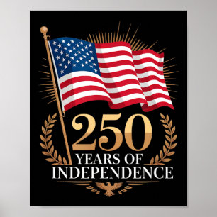 Poster drapeau américain 250 ans usa 250e anniversaire
