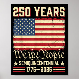Poster drapeau américain 250e anniversaire America 250