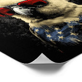 Poster Drapeau américain 4 juillet Cockatiel Patriotique (Coin)