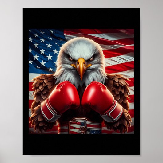 Poster Drapeau américain 4 juillet Fête de l'Indépendance (Devant)