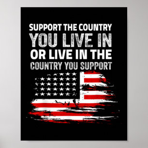 Poster Drapeau Américain 4 Juillet Soutenez Le Pays Vous