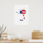 Poster Drapeau américain Alaska États-Unis (Cuisine)