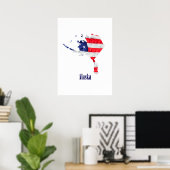 Poster Drapeau américain Alaska États-Unis (Bureau à domicile)