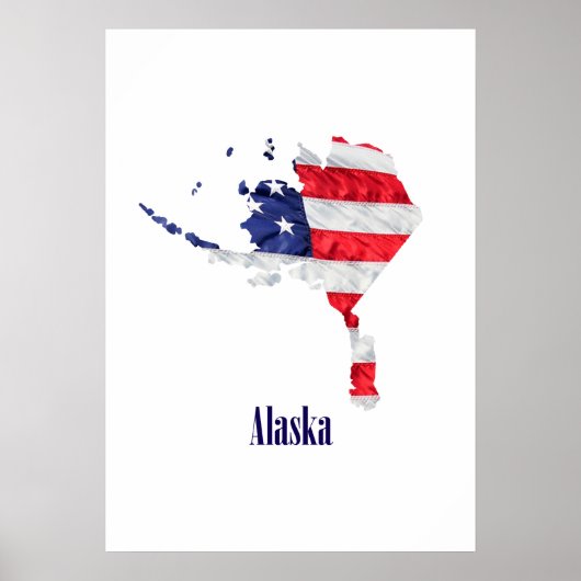 Poster Drapeau américain Alaska États-Unis (Devant)