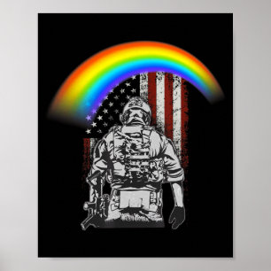 Poster drapeau américain arc-en-ciel jour du souvenir lgb