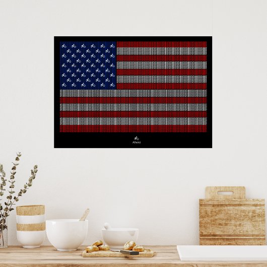 Poster Drapeau américain athée (Cuisine)