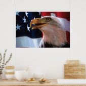 Poster Drapeau américain avec aigle chauve (Cuisine)