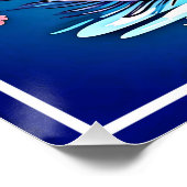 Poster Drapeau américain avec Flamant rose Cartoon-69681 (Coin)