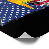 Poster Drapeau américain Bald Eagle 4 juillet (Coin)