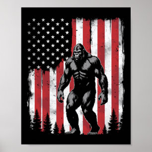 Poster Drapeau américain Bigfoot 4 juillet patriotique