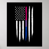 Poster Drapeau américain Bisexual Thin Line (Devant)