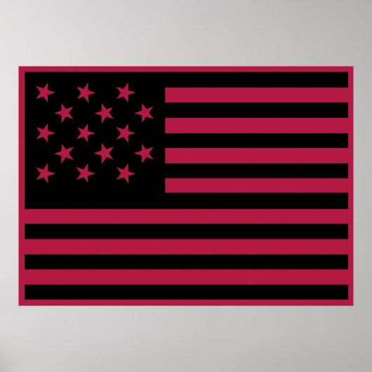 Poster Drapeau américain Black Star-Spangled Banner (Devant)