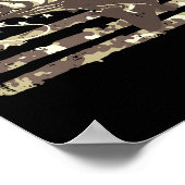 Poster Drapeau américain camouflage Byss Fish Cool pêche  (Coin)