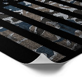 Poster Drapeau américain camouflage Camo Militaire 4 juil (Coin)