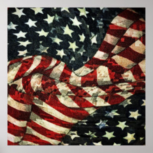 Poster Drapeau américain-Camouflage par Shirley Taylor