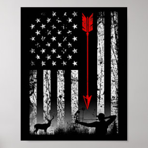 Poster Drapeau Américain Chasse Bow Design patriotique Su