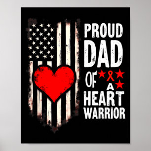 Poster Drapeau américain CHD Sensibilisation Papa fier d'