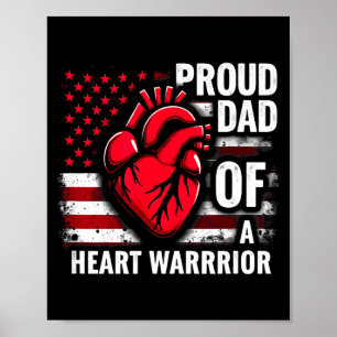 Poster Drapeau américain CHD Sensibilisation Papa fier d'