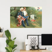 Poster Drapeau américain Cimetière de Wreath Fleurs de To (Bureau à domicile)