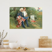 Poster Drapeau américain Cimetière de Wreath Fleurs de To (Cuisine)