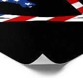 Poster Drapeau américain Coeur Forces armées patriotiques (Coin)