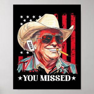Poster Drapeau américain Cowboy Trump occidental Vous ave