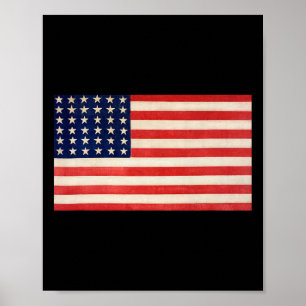 Poster Drapeau américain de base pour hommes femmes et en