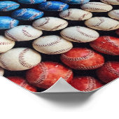 Poster Drapeau américain de baseball (Coin)