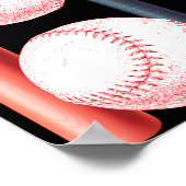 Poster Drapeau américain de baseball Vintage (Coin)