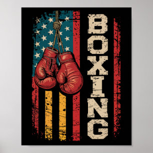 Poster Drapeau américain de boxe 19 juin 1999