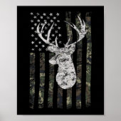 Poster Drapeau américain de chasse aux cerfs (Devant)