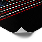 Poster Drapeau américain de hockey 4 juillet USA Patrio (Coin)