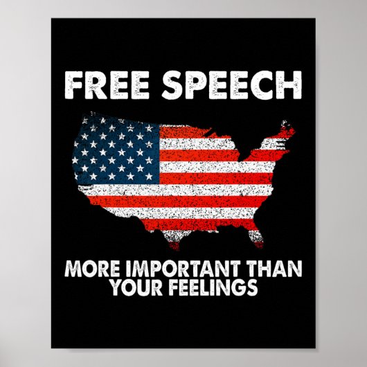 Poster Drapeau américain de la liberté d'expression répub (Devant)
