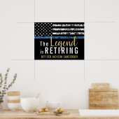 Poster Drapeau américain de la Ligne Bleue Mince (Cuisine)