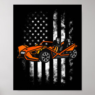 Poster Drapeau américain de la voiture de Slingshot Drape