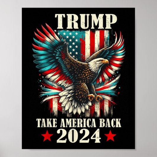 Poster Drapeau américain de l'aigle patriotique Trump 202 (Devant)